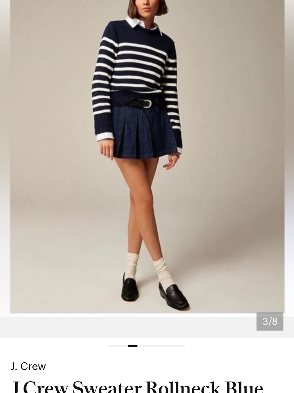 J Crew Rollneck Crop Sweater
